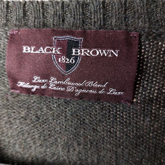 NWOT Moss Green Lambswool Blend Mens V-Neck Sweater L - Picture 6 of 7